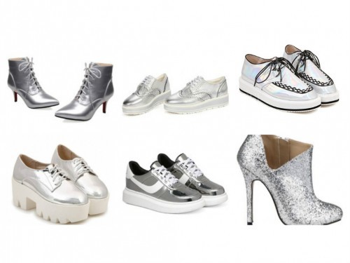 pantofi argintii