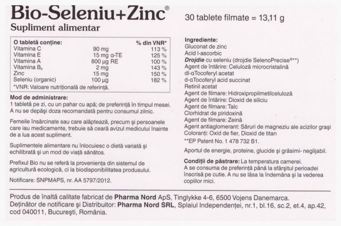 Bio-Seleniu+Zinc Pharma Nord pareri