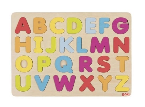 Puzzle lemn Goki alfabet - Jucării de lemn si Montessori