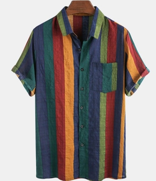 cămașă cu dungi colorate