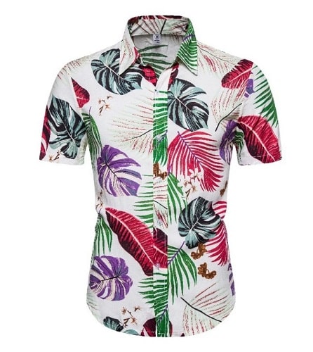 cămașă cu imprimeu tropical