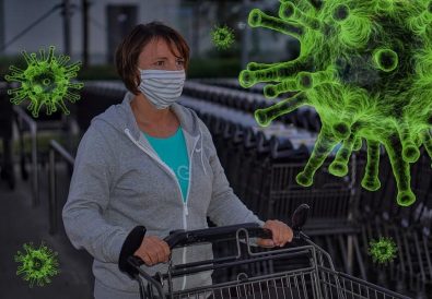 cumpărături în pandemie, distanțare